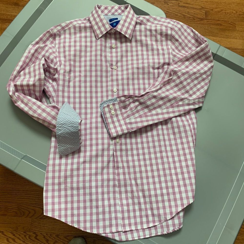 Egara Men’s Purple Checked Button Up Shirt sz M